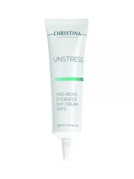 Денний крем для шкіри навколо очей та шиї SPF 8 Christina Unstress Probiotic day cream for eye and Neck 30 мл
