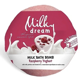 Бомбочка для ванн Milky Dream Малиновий йогурт з молочними протеїнами 100г