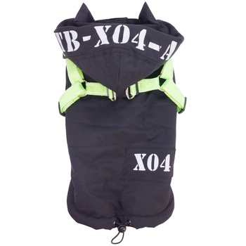 Зимнее пальто для собак с капюшоном и светоотражающей шлеей X04 2 in 1 Dog Coat Hood Nobby Черный 26 см