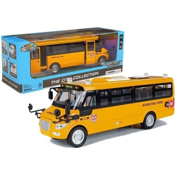 Автомодель металлический Школьный автобус Die Cast 671 - 23 см, 1:32, свет, звук, инерция