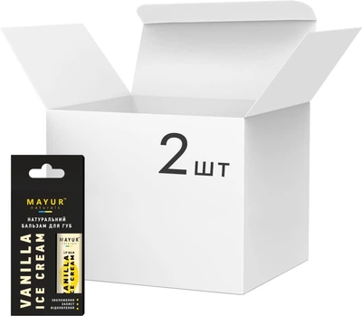 Упаковка натуральних бальзамів для губ Mayur Ваніль 2 шт. х 5 г (2200205011148)