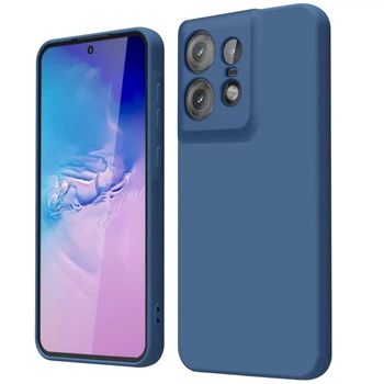Чехол Fiji Full Soft Premium для Motorola Edge 50 Pro противоударный бампер с микрофиброй Dark Blue