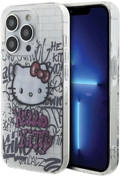 Панель Hello Kitty IML Kitty On Bricks Graffiti для Apple iPhone 15 Pro White (HKHCP15LHDGPHT)