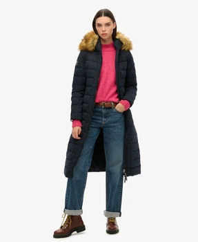 Довгий пуховик ARCTIC бренду Superdry т.синій 38(EU) арт. W5011158A-11S