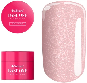 Гель для нарощування нігтів Silcare Base One Shimmer Misty Rose 50 г (5902560565836)