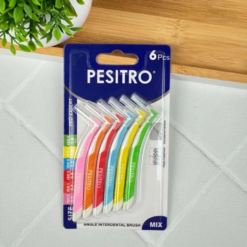 Набор межзубных угловых ершиков Pesitro L-Type MIX (от 0,6 до 1,6 мм), 6 шт