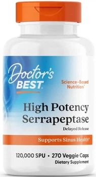 Серрапептаза Doctor's Best Serrapeptase 120.000 SPUs 270 веганских капсул в упаковке (ARE-575133)