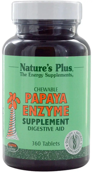Ферменти папайї для травлення Nature's Plus Papaya Enzyme 360 жувальних таблеток в упаковці (ARE-574980)