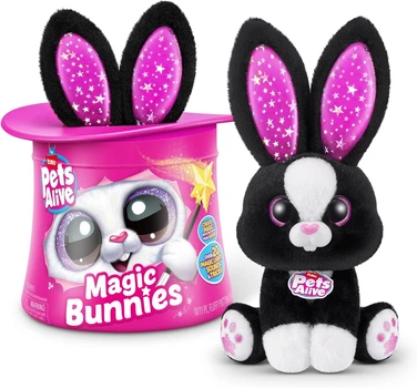 Інтерактивна іграшка Pets Alive Zuru Magic Bunnies Sootie Кролик чарівник чорний (9549D)