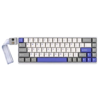 Механічна клавіатура з HOT SWAP на магнітних світчах AULA WIN68 HE MAX, 8K, 68 key PBT, RGB, Win,Mac OS, УКР та АНГЛ, White Blue /БІЛА (WIN68HEW)