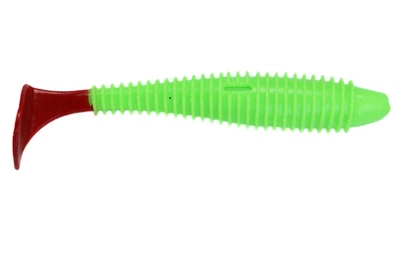 Силикон Angry Baits Fatik 3.3" (5шт/уп), цвет: 67 Acid Green Red Tail UV (4332004012)