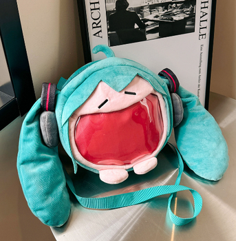 Сумка Міку Хатсуне Miku Hatsune вокалоїд аніме сумка іграшка через плече 23 см плюшева (SVS)