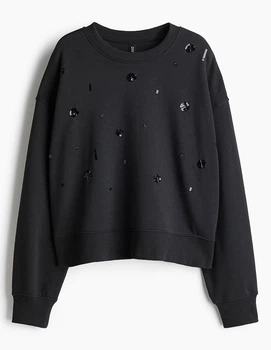 Світшот H&M Ж1120838 (1248634002) колір чорний (Ж1120838 - 219188)