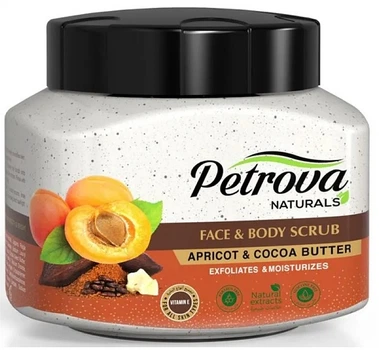 Скраб для обличчя та тіла - Petrova Naturals Face&Body Scrub Apricot & Cocoa Butter 500ml (1348127-907838345-2)