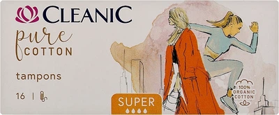 Тампоны, 16 шт - Cleanic Pure Cotton Super 16шт (1338827-2020467979-2)