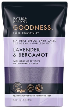Соль Эпсома с лавандой и бергамотом - Baylis & Harding Goodness Natural Epsom Bath Salts Lavender & Bergamot 1000g (1259621-857465220-2)