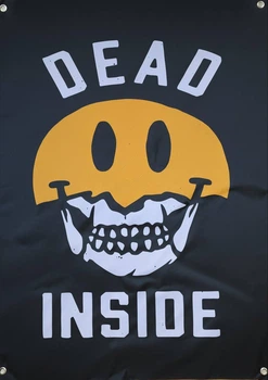 Флаг DEAD INSIDE 1000×700 мм на люверсах - флажная сетка, односторонняя печать