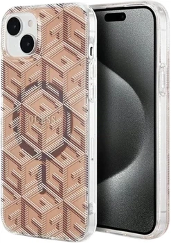 Etui plecki Guess IML GCube MagSafe do Apple iPhone 15 Plus/14 Plus Brown (3666339222130)