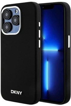 Etui DKNY Liquid Silicone Small Metal Logo MagSafe do Apple iPhone 15 Pro Black (3666339265731)