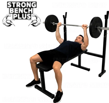 Скамья для жима со стойками WCG Strong Bench Plus (регулировка высоты стоек, 6 уровней)