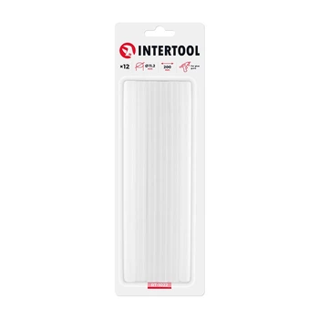 Комплект клейових стрижнів білих, 11,2×200 мм, 12 шт. INTERTOOL (RT-1022)
