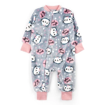 Комбинезон детский на молнии Dexter`s good night kitten велсофт 86 см серый