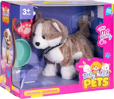 Piesek intaraktywny ModernHome by Multistore Husky na smyczy chodzi i merda ogonem HC750207-CF (5905817008254)