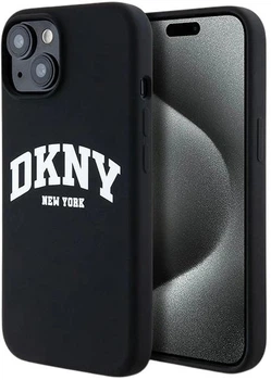 Etui DKNY Liquid Silicone White Printed Logo MagSafe do Apple iPhone 15 Plus / 14 Plus Black (3666339266653)
