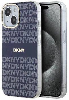 Панель DKNY IML Mono & Stripe MagSafe для Apple iPhone 15 / 14 / 13 Blue (3666339267810)
