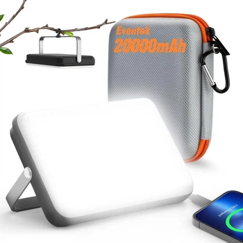 Светодиодная лампа для кемпинга, Eventek Power Bank 20000mAh, 1200LM, до 144 часов, светодиодная фара с 5 режимами освещения, для палатки, кемпинга, урагана, похода, экстренной помощи.