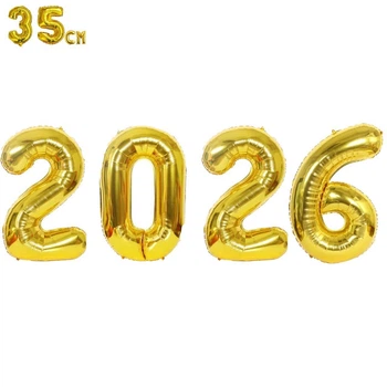 Фольговані Надувні Кульки Цифри 2026 Міні Золото 35см