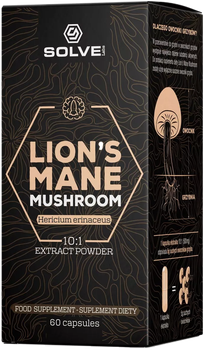 Suplement diety Solve Labs Lion's Mane Mushroom ekstrakt z soplówki jeżowatej 10:1 60 kapsułek (5903293767368)