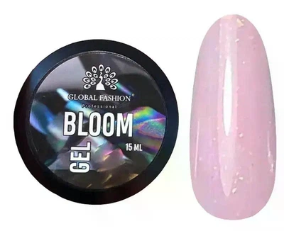 Гель для моделювання нігтів Global Fashion із частинками фольги поталь Bloom 15 мл №3