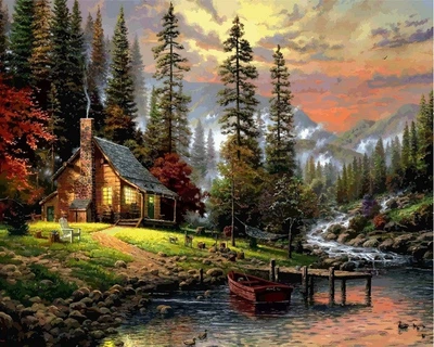 Картина за номерами, Мисливський будиночок (VP1261) 40 х 50 см, DIY Babylon