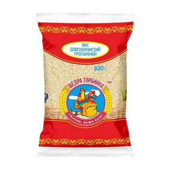 Рис пропарений Щедра Торбинка 800 г (4820094534153)