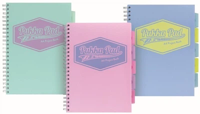 Zestaw kołozeszytów Pukka Pad Pastel A4 200 kartek w linię na spirali 3 szt (5032608186300)