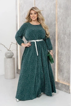 Довга сукня з люрексом ELFBERG 42632 54-56 Зелена