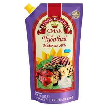 Майонез 50% Чудовий д/п Королівський смак 500 г (4820241520855)