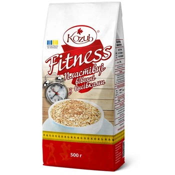 Пластівці вівсяні з висівками миттєвого приготування Fitness Козуб продукт 500 г (4820094532791)