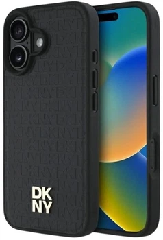 Etui DKNY Repeat Pattern Stack Logo MagSafe do Apple iPhone 16 Black (3666339333621)