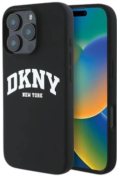 Etui DKNY Silicone White Printed Logo MagSafe do Apple iPhone 16 Pro Max Black (3666339335137)