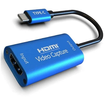 Зовнішня карта відеозахоплення HDMI Type-C Blue USB 3.0 подовжена версія