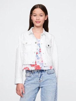Укороченная джинсовая куртка GAP 1159848173 (Белый XS) на рост 110 см