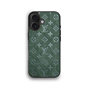 Чехол из премиальной Алькантары для iPhone 17 LOUIS VUITTON зеленый