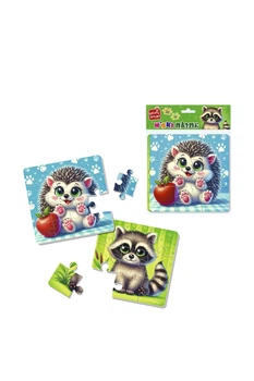 Игра развивающая Vladi Toys мягкие пазлы "Енот и ежик" цвет разноцветный Vladi Toys ЦБ-00288076