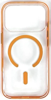 Чохол iPhone 17 Pro Clear color with MagSafe orange