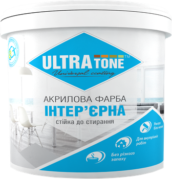 Интерьерная краска ULTRAtone устойчива к сухому истиранию белая 1 кг