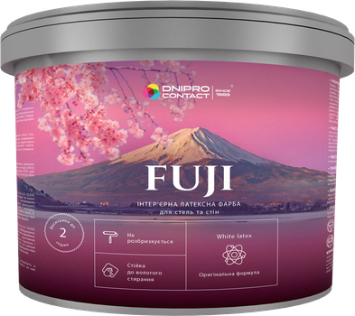 Интерьерная латексная краска Днепр-контакт Fuji для потолков и стен 7 кг