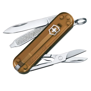 Ніж докладний, мультитул Victorinox Classic SD Colors (58мм, 7 функцій), коричн. проз. 0.6223.T55G