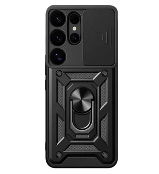 Чехол Primo Shockproof для Samsung Galaxy S24 Ultra (SM-S928) - противоударный, с подставкой и шторкой для камеры - Black